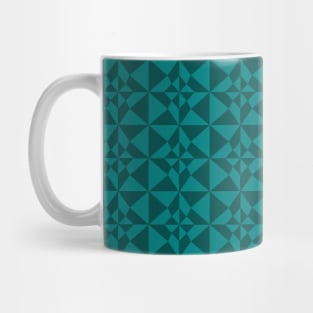 Teal Night and Day Patchwork Pattern Mug